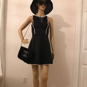 Skater dress, Chanel purse, Saks Fifth Ave shoes